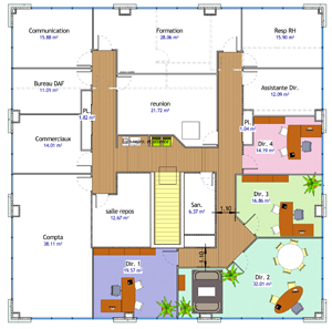 plan aménagement interieur bureaux